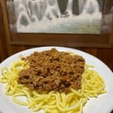 Foto de Tallaines con salsa boloñesa