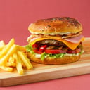 Foto de Hamburguesa canadiense + papas + gaseosa