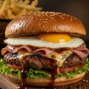 Foto de Hamburguesa Completa + Papas Fritas