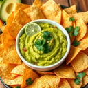 Foto de nachos con guacamole