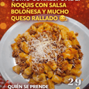 Foto de Ñoquis con salsa Boloñesa