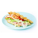 Foto de Waffle Con Jamón, Queso y Vegetales