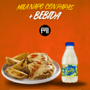 Foto de Milanesa napolitana con papas rusticas + bebida
