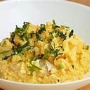 Foto de Revuelto de bacalado con ajetes y espárragos