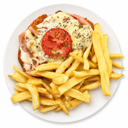 Foto de Milanesa Napolitana de pollo con guarnición