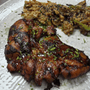 Foto de Pato Pekín laqueado y glaseado con wok de arroz