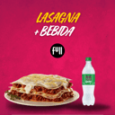 Foto de Deliciosa Lasagna Bolognesa o Veggie + Bebida 