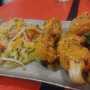 Foto de Abadejo Frito con salsa tai y salteados de verduras al wok