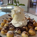 Foto de Waffle con ganache de chocolate