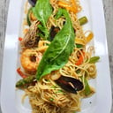 Foto de Spaguetti mediterráneo con camarones 