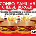 Foto de 4 CHEESE BURGER + 4 PAPAS FRITAS + 4 GASEOSA