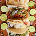 Foto de Tacos de Bistec, Longaniza, Chuleta Ahumada y Pollo; orden de (3)