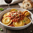 Foto de Sorrentinos de jamón y queso con salsa bologñesa