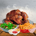 Foto de 1 POLLO + PAPAS + ENSALDA + 1/2 POLLO (SOLO PRESA)