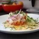 Foto de Ceviche de corvina con lima,ají y tomate seco