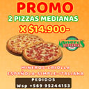 Foto de 2 pizzas medianas x $14.900