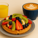 Foto de Café + waffle con fruta