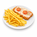 Foto de Milanesa Napolitana de pollo con guarnición 