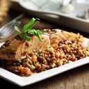 Foto de Pescado a la Plancha con Ensalada de Lentejas