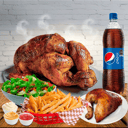 Foto de 1 POLLO + PAPAS + ENSALADA + 1/4 POLLO(SOLO PRESA) + PEPSI DE 1.5LT