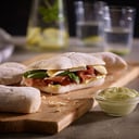 Foto de JAMON CRUDO Y BRIE EN CIABATTA DE CALABAZA