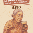Foto de VIERNES + FLIP (SANDWICH DE CARNE C/ PAPAS) + 1 PINTA REGULAR 