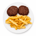 Foto de Hamburguesa al plato con guarnición 