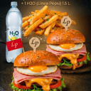 Foto de 2 HAMBURGUESAS LP + H2O 1.5